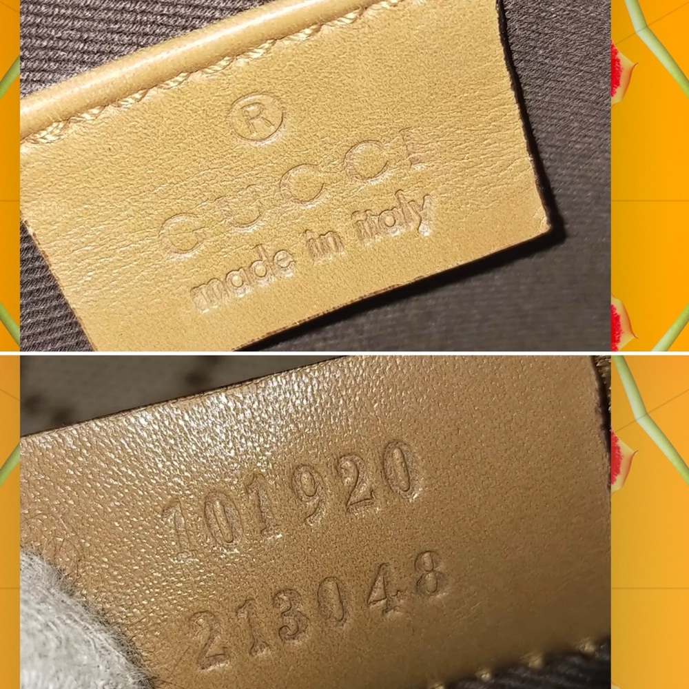 GUCCI GG monogram w/leather incl pouch very good cond Large vintage style - Picture 11 of 15